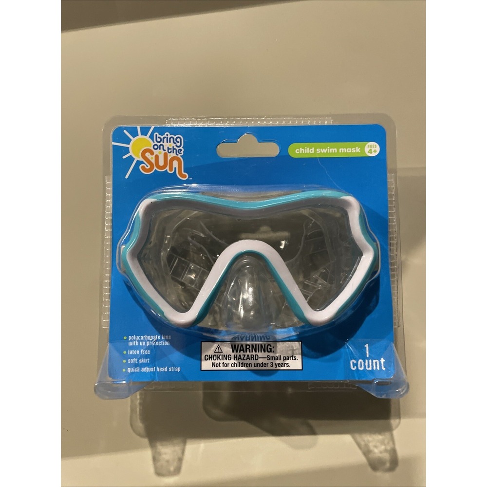 Bring‎ On The Sun Child 4+ Swim Mask Latex Free - Quick Adjust, Color Teal